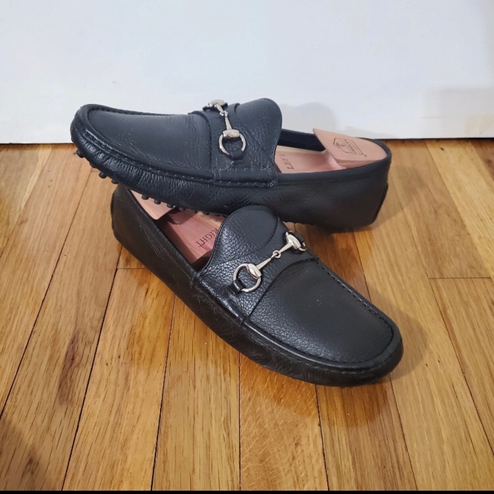 Gucci Horsebit Black Loafer Driver Moccasin Shoe Size. 7.5 G / US 8